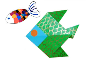 Idées activités poisson en origami.